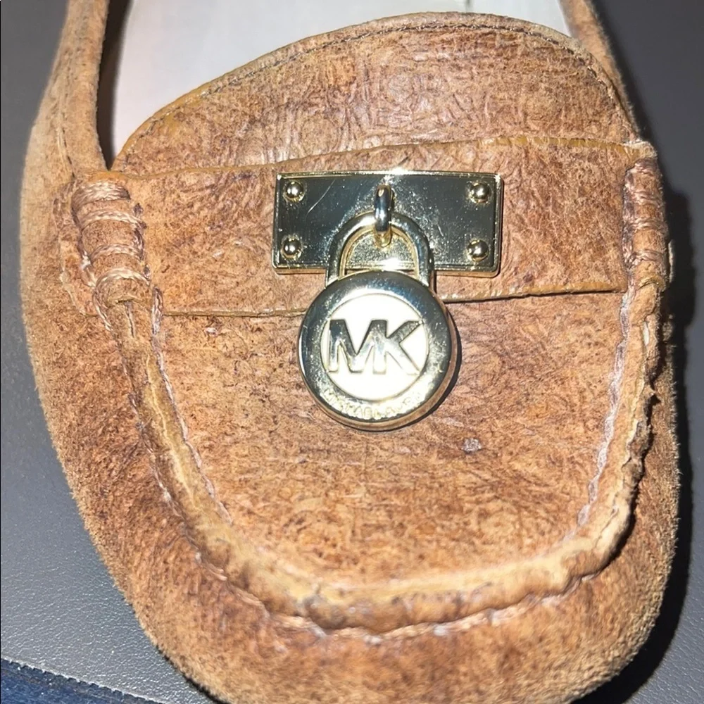 Michael Kors Tan Flats with Gold Detail